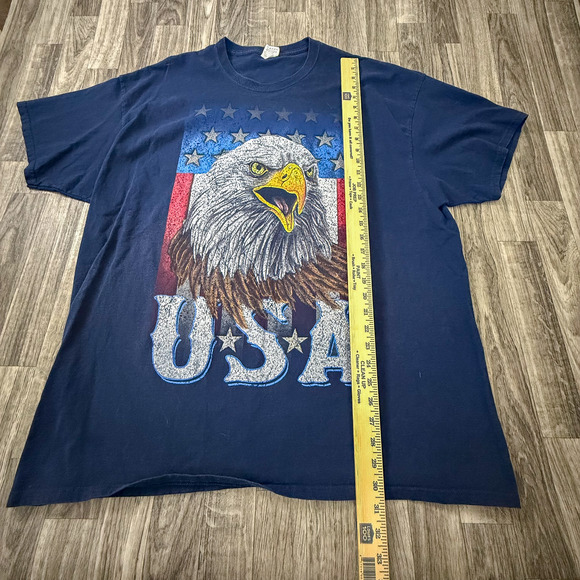 Fruit of the Loom USA Eagle T-Shirt 3XL Navy HD Cotton Patriotic Graphic - Picture 4 of 5